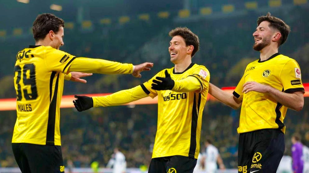 Young Boys celebrate a commanding victory against Zurich