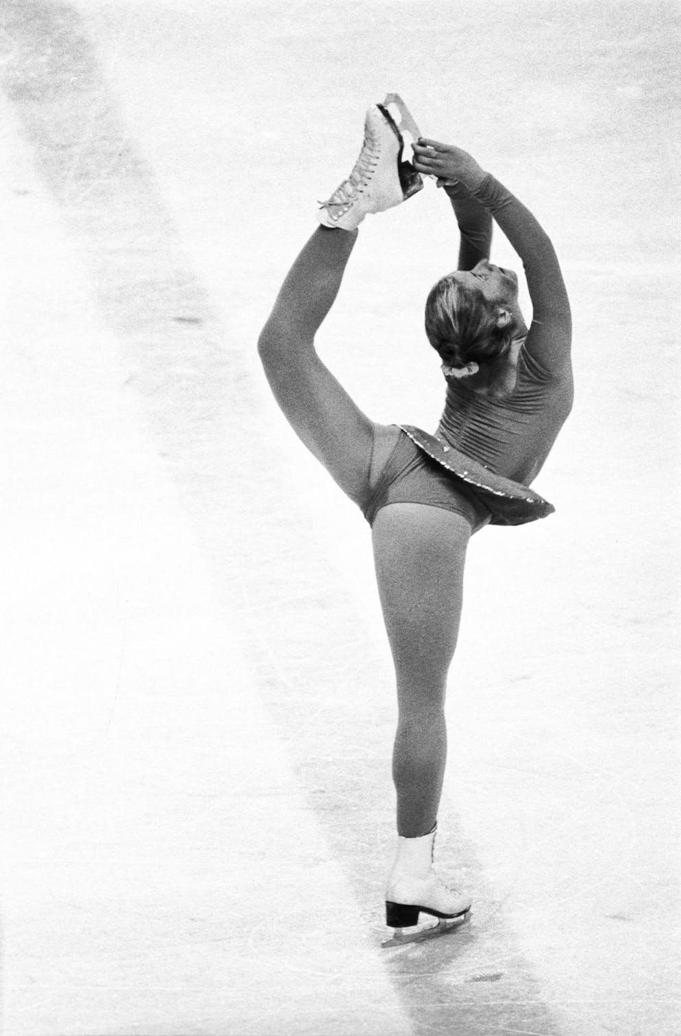 Denise Biellmann 1980 bei den Olympischen Winterspielen in Lake Placid.