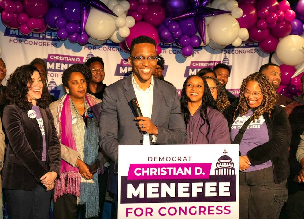 Christian Menefee takes over the long-vacant seat in the US Congress.