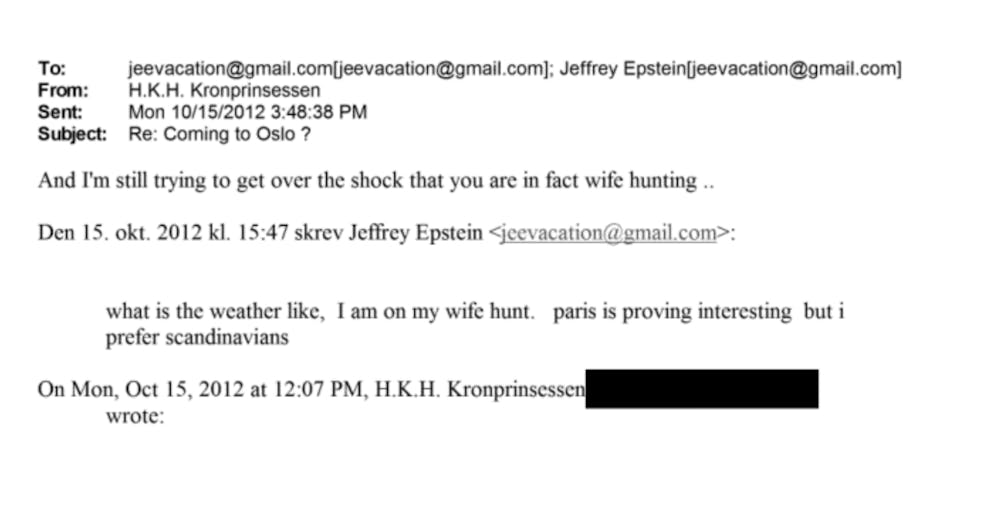 Mette-Marit und Epstein über die Frauenjagd in Paris.