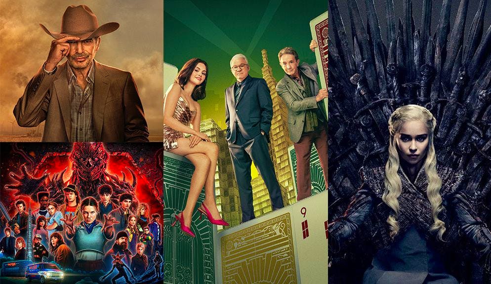 Beliebte Serien, unterschiedliche Anbieter: Landman (Paramount+), Stranger Things (Netflix), Only Murders in the Building (Disney+), Game of Thrones (HBO Max). Attraktive Auswahl, aber nur mit mehreren Abos