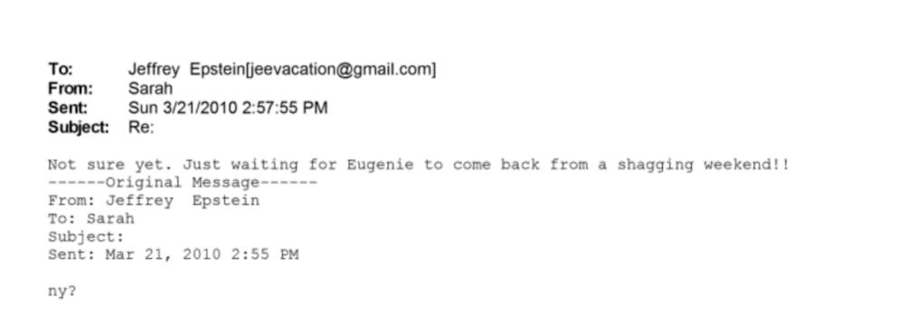 Die Mail aus dem Jahr 2010. Sarah Ferguson macht einen vulgären Kommentar über ihre jüngste Tochter.