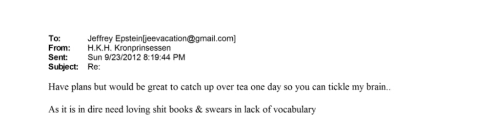 Ausschnitt aus dem Mailverlauf zwischen Mette-Marit und Epstein.