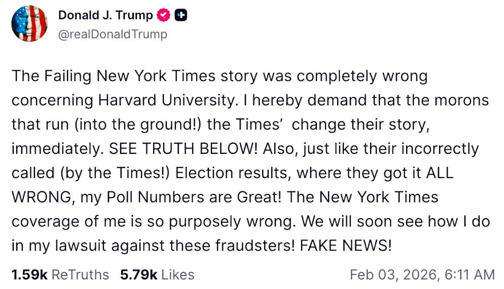Trump gets personal with his post on Truth Social.