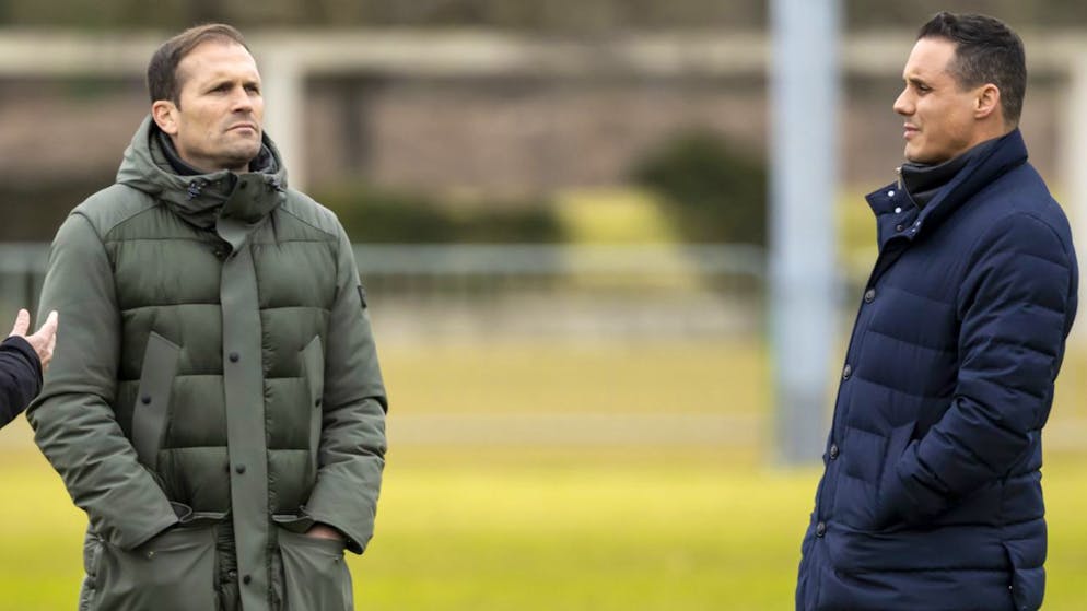 FCB-Boss David Degen (rechts) und Sportchef Daniel Stucki müssen viel Kritik einstecken.
