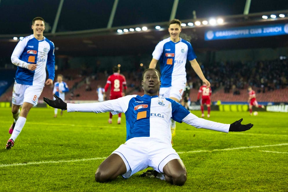 GC goalscorer Emmanuel Tsimba celebrates the 4:3 victory.