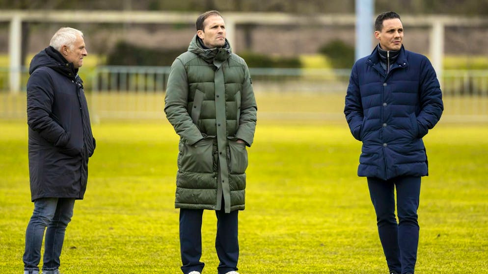 The FC Basel sports committee with Ruedi Zbinden, Daniel Stucki and David Degen (from left).