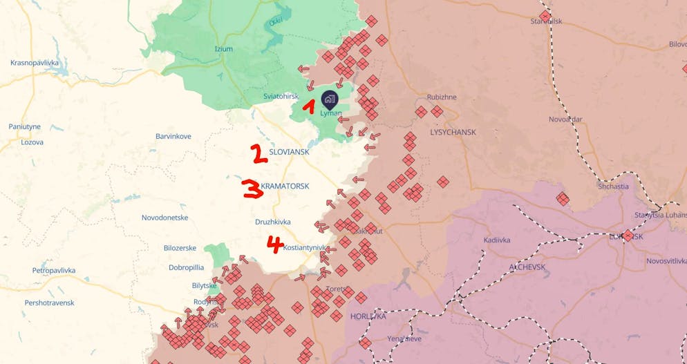 Der Festungsgürtel in Donezk.