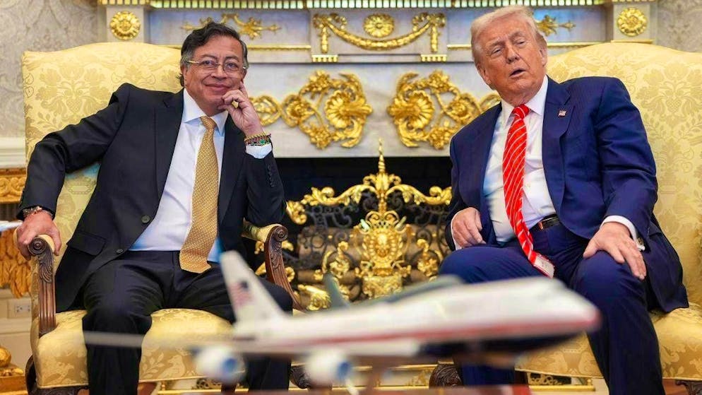 US President Donald Trump (r.) and Colombian head of state Gustavo Petro at the White House on Tuesday.