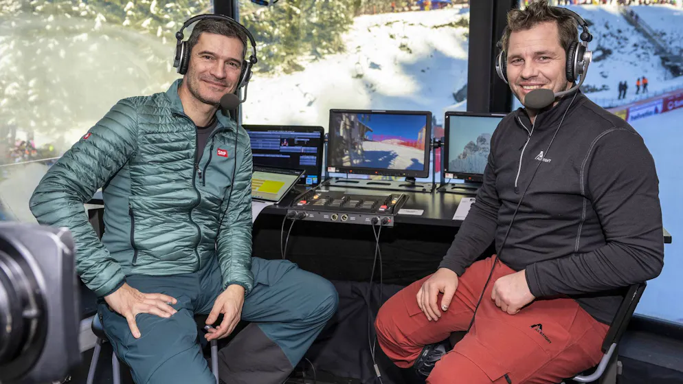 Kommentator Stefan Hofmänner und Experte Beat Feuz werden gemeinsam durch die Ski-Rennen der Männer führen.