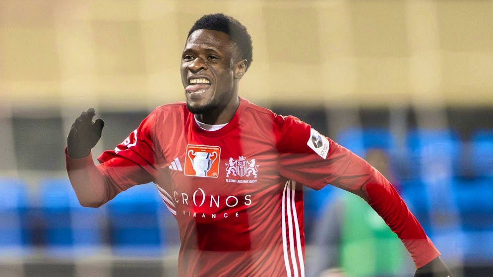 Keasse Bah celebrates his goal to make it 2-0.