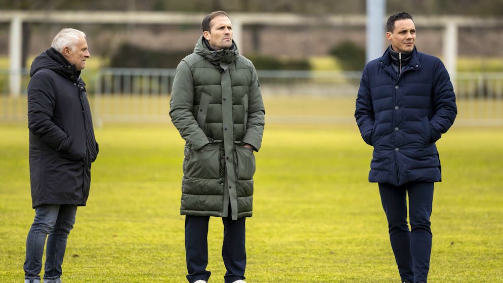 Die Sportkomission des FC Basel mit Ruedi Zbinden, Daniel Stucki und David Degen (von links).