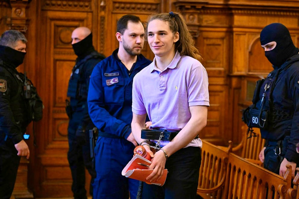 German Maja T. sentenced to eight years in prison in Budapest - Gallery. A court in Budapest sentenced the German non-binary person Maja T. (2nd from right) to eight years in prison. 