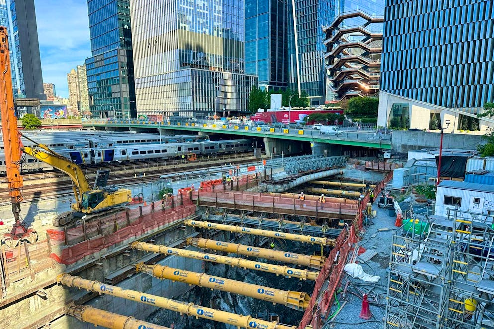 Construction work on a railroad tunnel that will connect New York and New Jersey. (stock image)