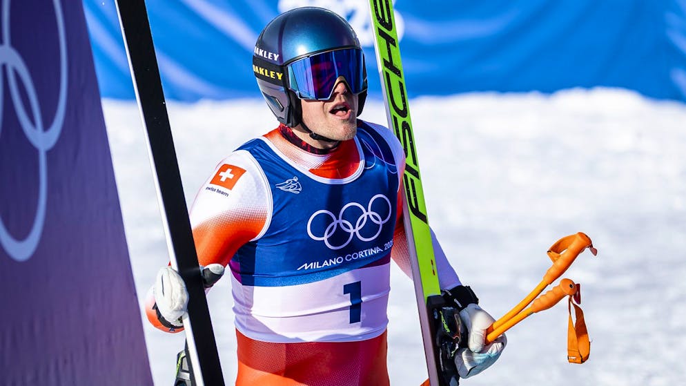 Stefan Rogentin setzt sich im dritten Abfahrtstraining gegen Niels Hintermann durch.