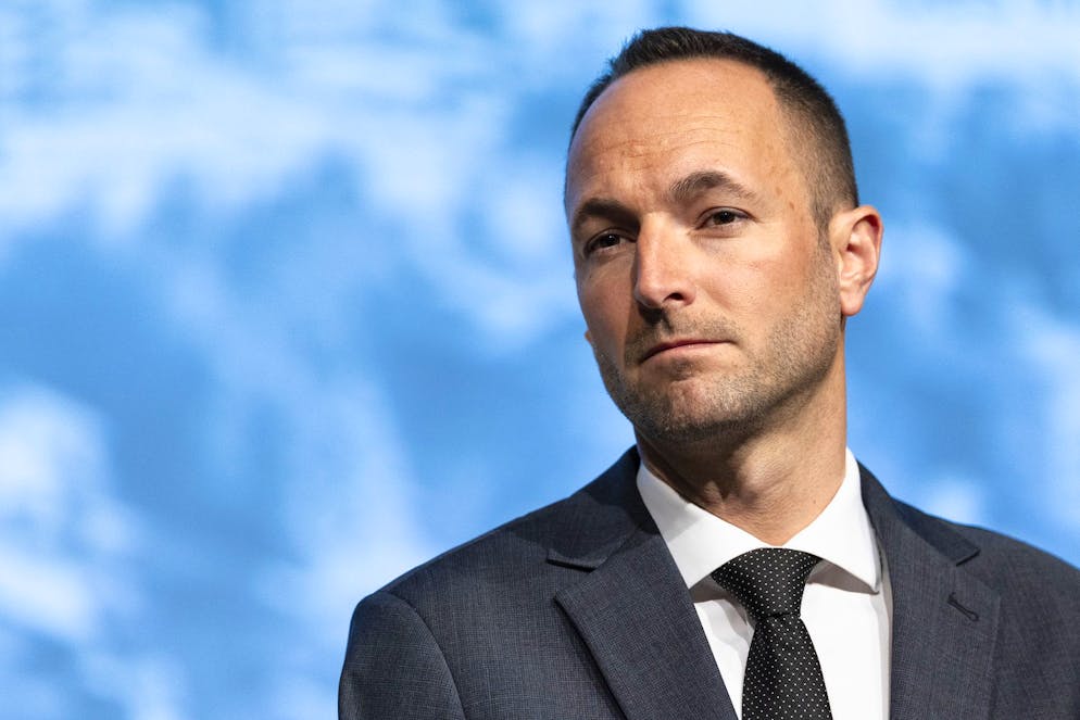 Mathias Reynard, State Councillor and president of the Council of State of the Canton of Valais holds a press statement after the official commemorative ceremony and the national day of mourning following the deadly fire at the "Le Constellation" bar in Crans-Montana at the Martigny Expo (CERM) Exhibition and Convention Centre, in Martigny, Switzerland, Friday, January 9, 2026. 40 people mostly teenagers lost their lives and 116 were severely injured in the fire at the bar "Le Constellation" on New Year's celebration in the Swiss Alps resort of Crans-Montana. (KEYSTONE/Michael Buholzer)
