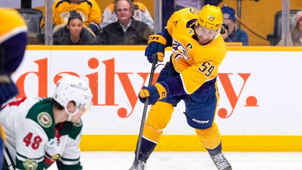 Nashville's Roman Josi was on the ice for 31 minutes against Minnesota Wild