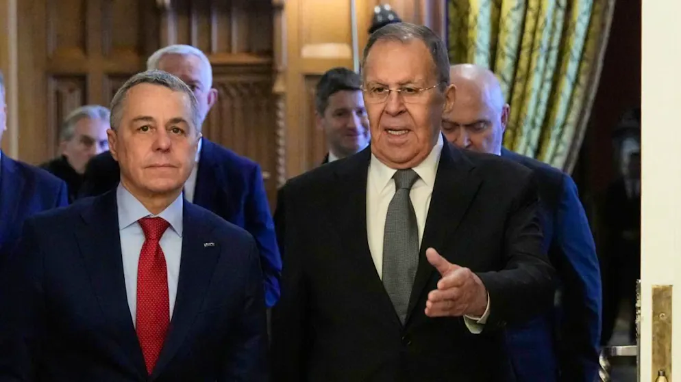 Le ministre des affaires étrangères Ignazio Cassis (à gauche) et son homologue russe Sergueï Lavrov (à droite) se sont rencontrés vendredi à Moscou. Le Tessinois ne s'y était pas rendu depuis 2019.