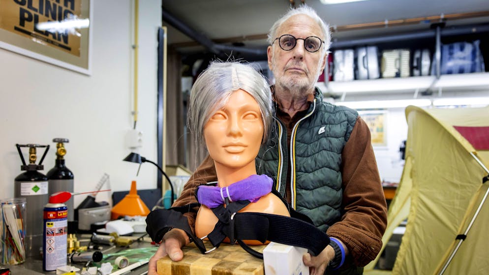 Controversial euthanasia. Suicide collar from 