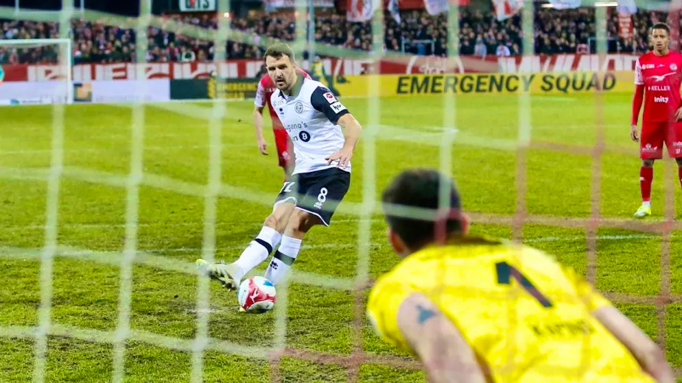 Anto Grgic scores with a penalty to make it 1:1