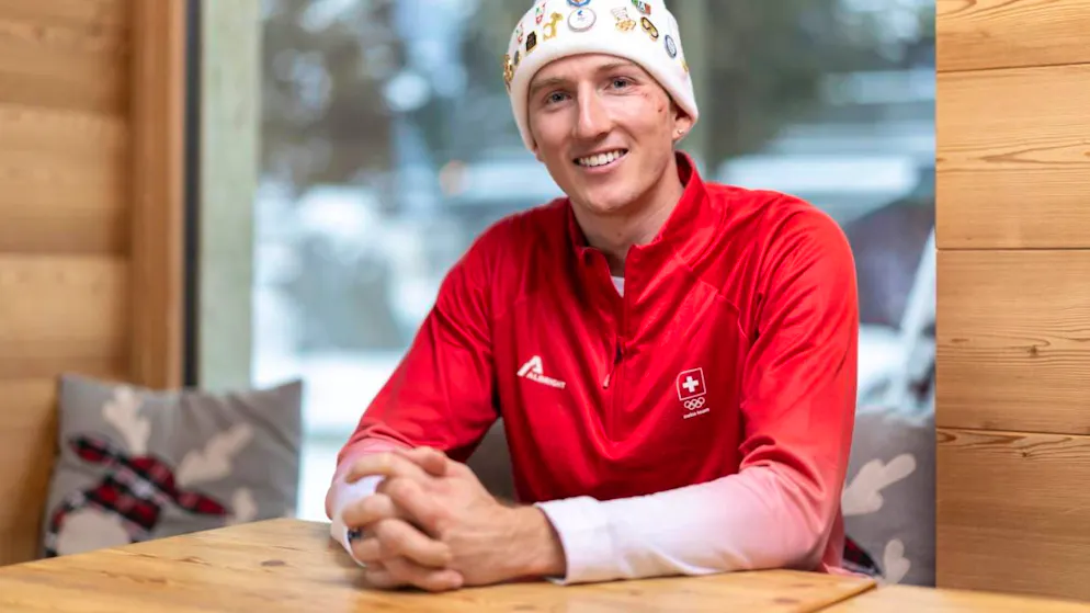 Andri Ragettli sieht sich - trotz Schürfwunde unter dem linken Auge - gewappnet für seine erste Olympiamedaille