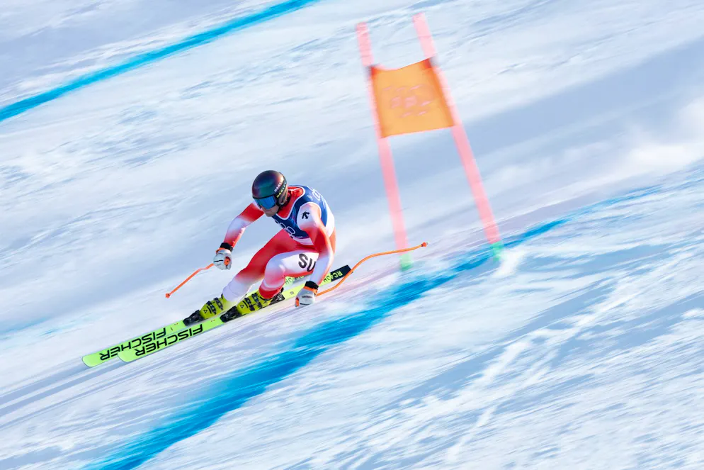 Stefan Rogentin in allenamento sulla Stelvio.