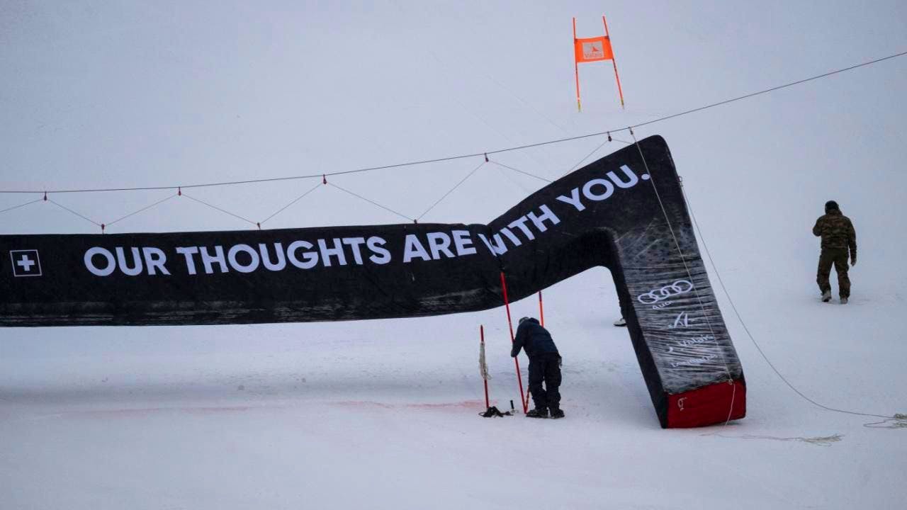 Ski alpin. Abgesagte Abfahrt von Crans-Montana in Val di Fassa