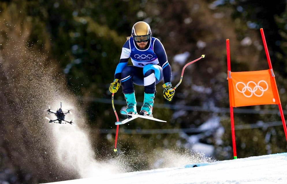 The best pictures of the 2026 Olympic Games in Milano Cortina. Has James Bond vibes: Israeli downhill skier Barnabas Szollos is being followed by a drone.