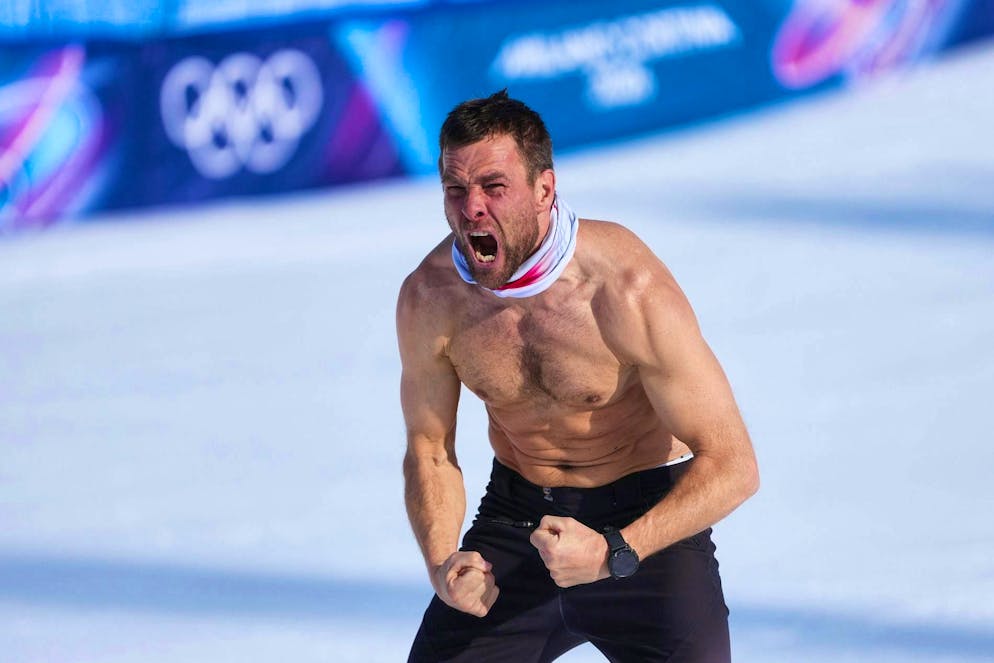 The best pictures of the 2026 Olympic Games in Milano Cortina. Is it Hulk? Is it Mario Balotelli? No. It's the Austrian Benjamin Karl after his victory in the parallel giant slalom in snowboarding.