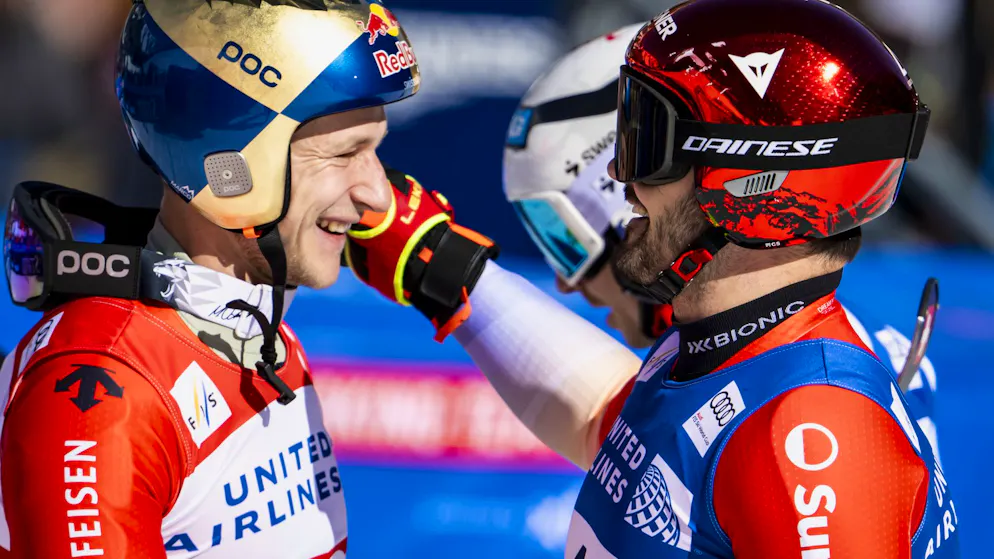 Loïc Meillard, à droite, et Marco Odermatt en équipe pour la première fois