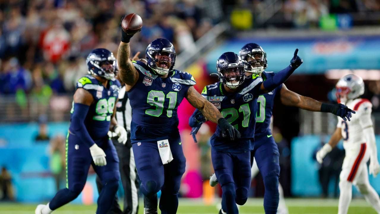 American football. Seattle Seahawks win the Super Bowl in superior fashion