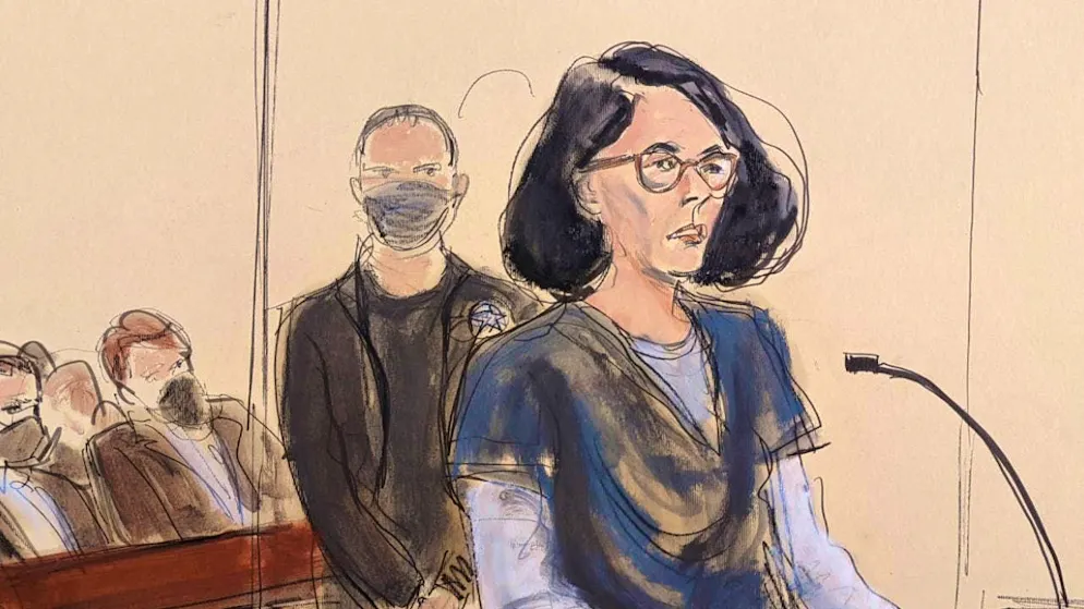 ARCHIVE - The courtroom drawing shows Epstein confidante Ghislaine Maxwell. Photo: Elizabeth Williams/AP/dpa/Archive