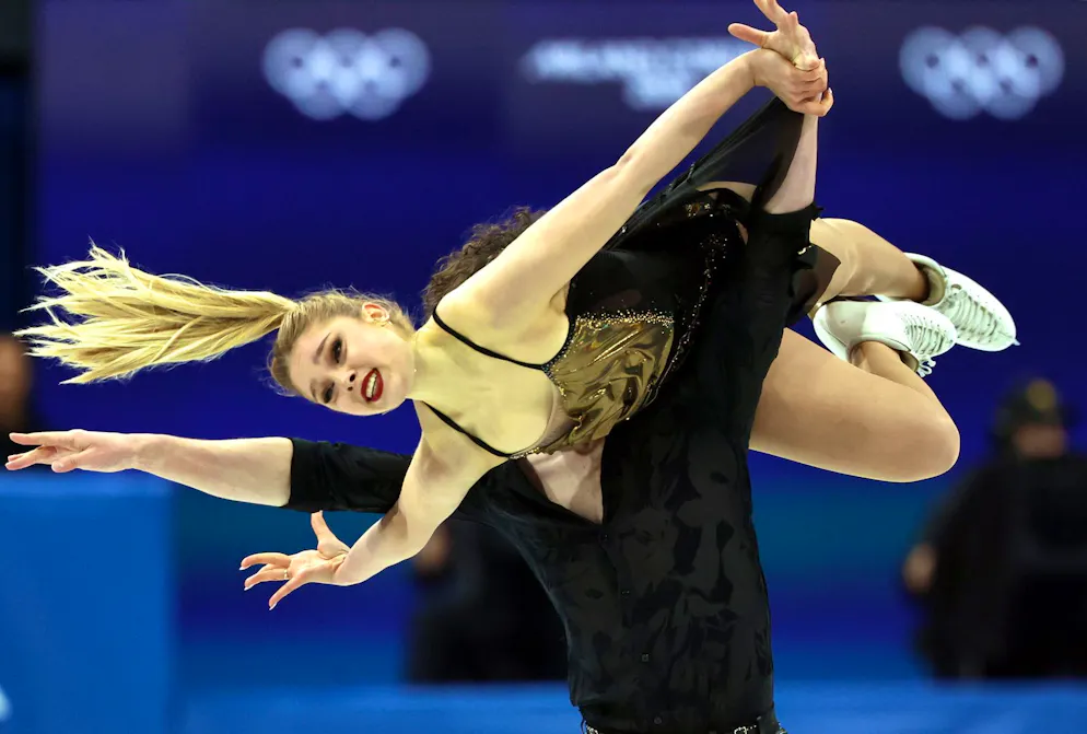 Die besten Bilder der Olympischen Spiele 2026 in Milano Cortina. Sofia Val und Asaf Kazimov beim Eistanz.