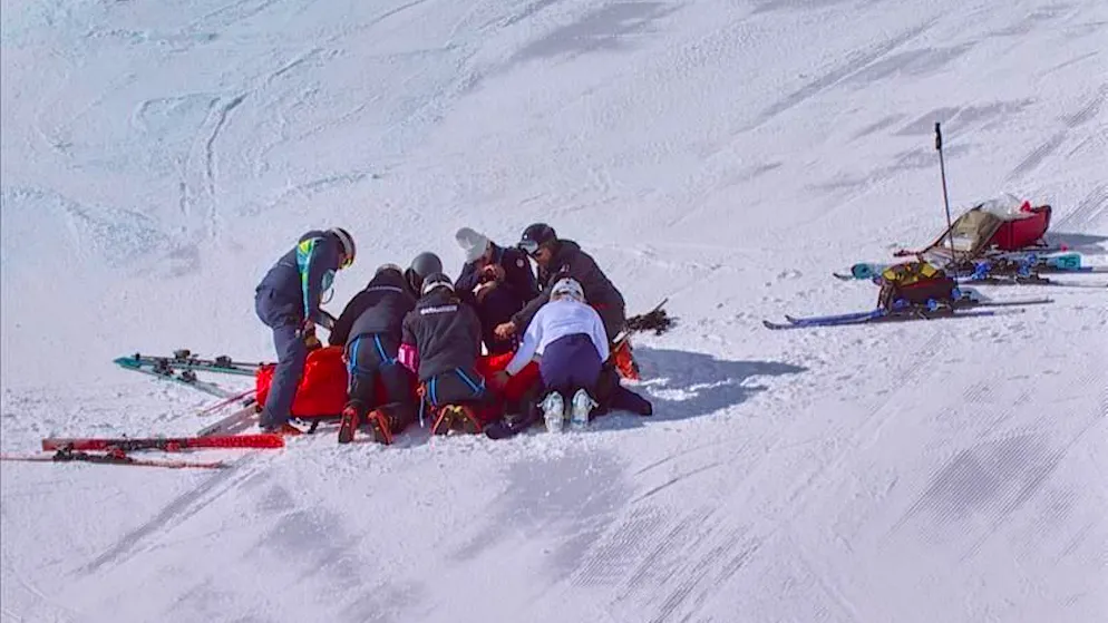 Al Ca' Foncello di Treviso. Doppio intervento per Lindsey Vonn dopo la caduta di domenica