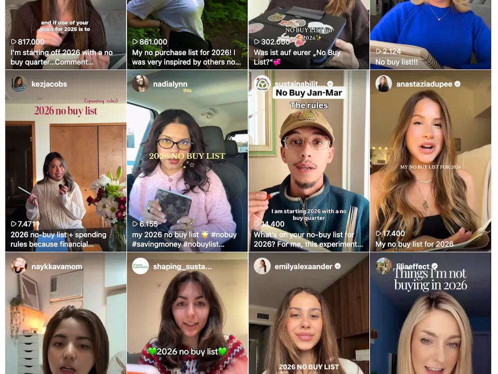 Konsumverzicht als Trend: Influencer dokumentieren No-Buy-Listen, Low-Buy-Monate und ihren Umgang mit Kaufpausen zwischen Alltag, Selbstoptimierung und Selbstkontrolle.