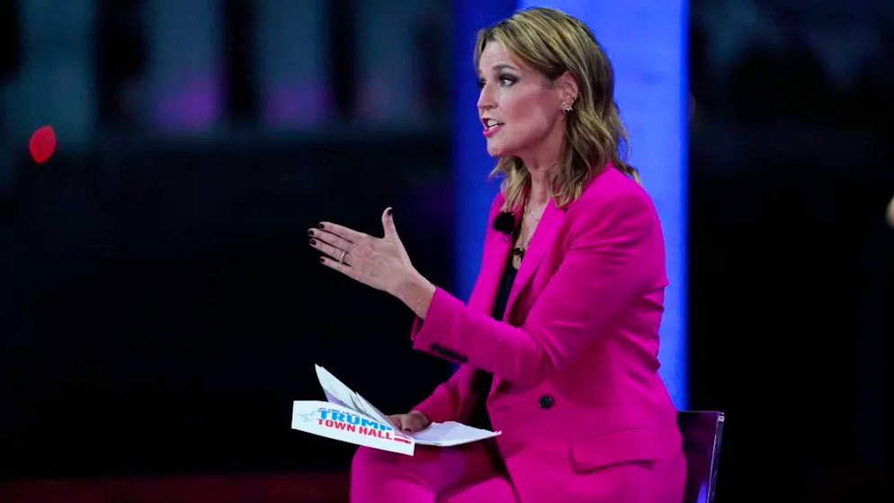 ARCHIV - Savannah Guthrie, Moderatorin des Fernsehsenders NBC, spricht während einer Sendung. Foto: Evan Vucci/AP/dpa