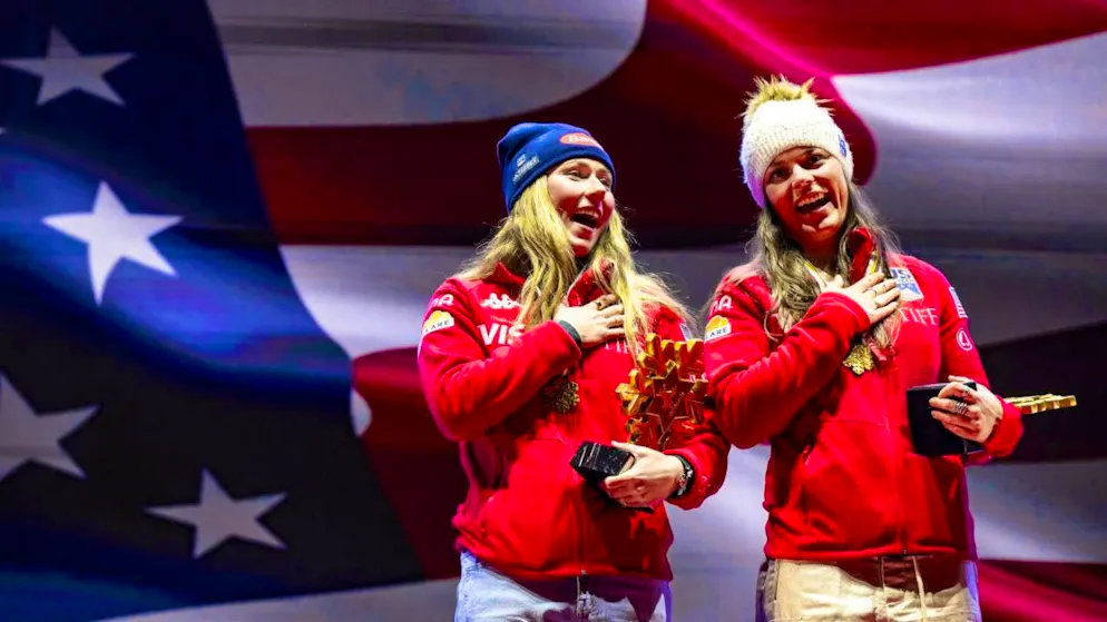 They were already unbeatable at the WCH25 in Saalbach: Mikaela Shiffrin (left) and Breezy Johnson