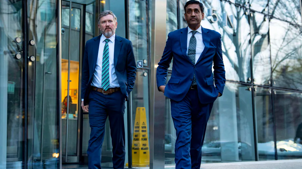 Der Republikaner Thomas Massie (l.) und der Demokrat Ro Khanna sind für ihren unnachgiebigen Einsatz für Transparenz im Fall Epstein bekannt geworden.
