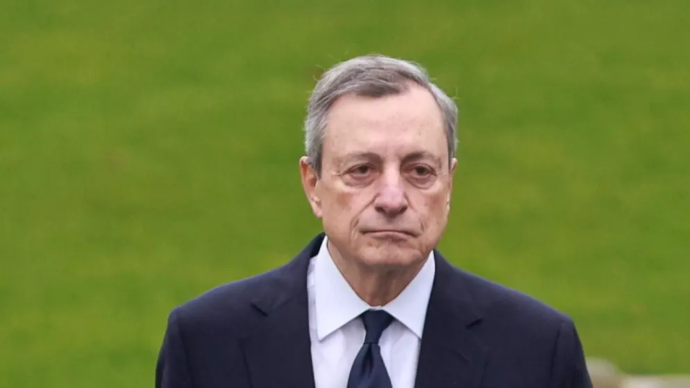 Mario Draghi al suo arrivo al vertice informale dei leader europei sulla competitività.