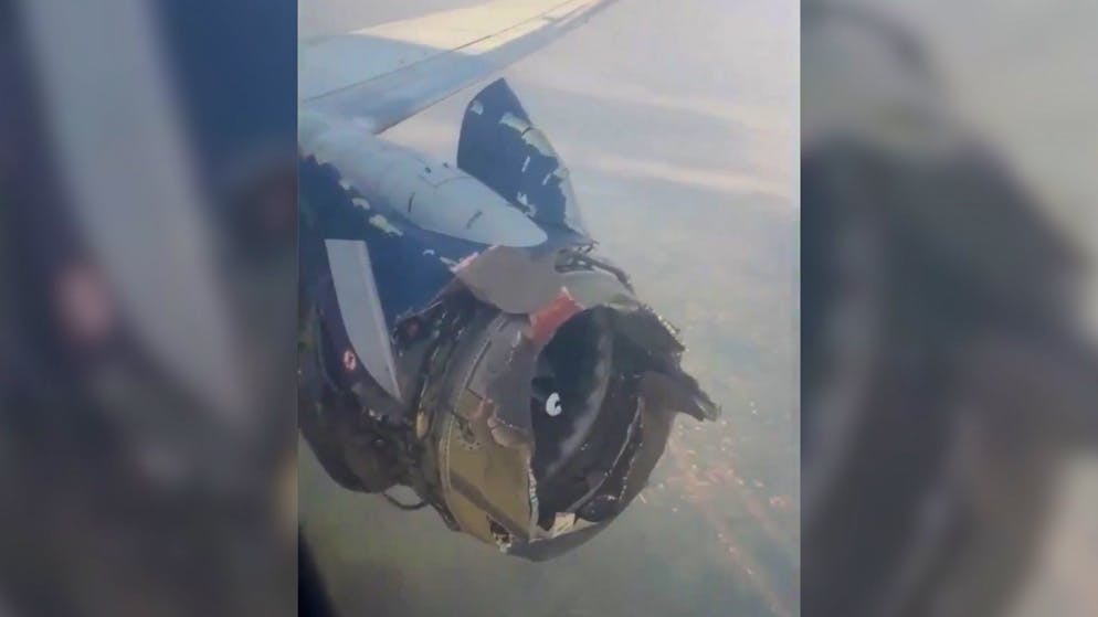 Video shows shock. Engine explodes in mid-flight