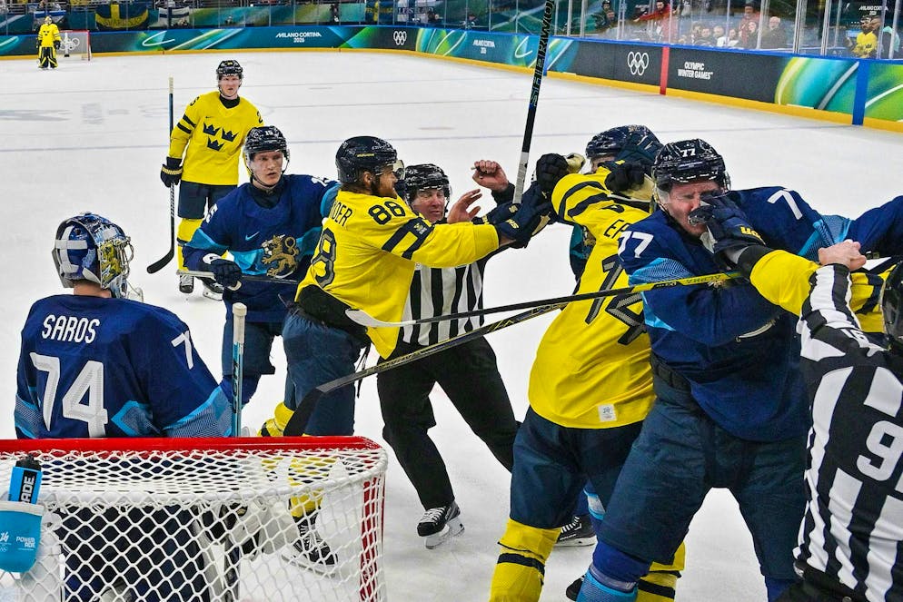 The best pictures of the 2026 Olympic Games in Milano Cortina. The ice hockey players from Sweden and Finland give each other a run for their money.