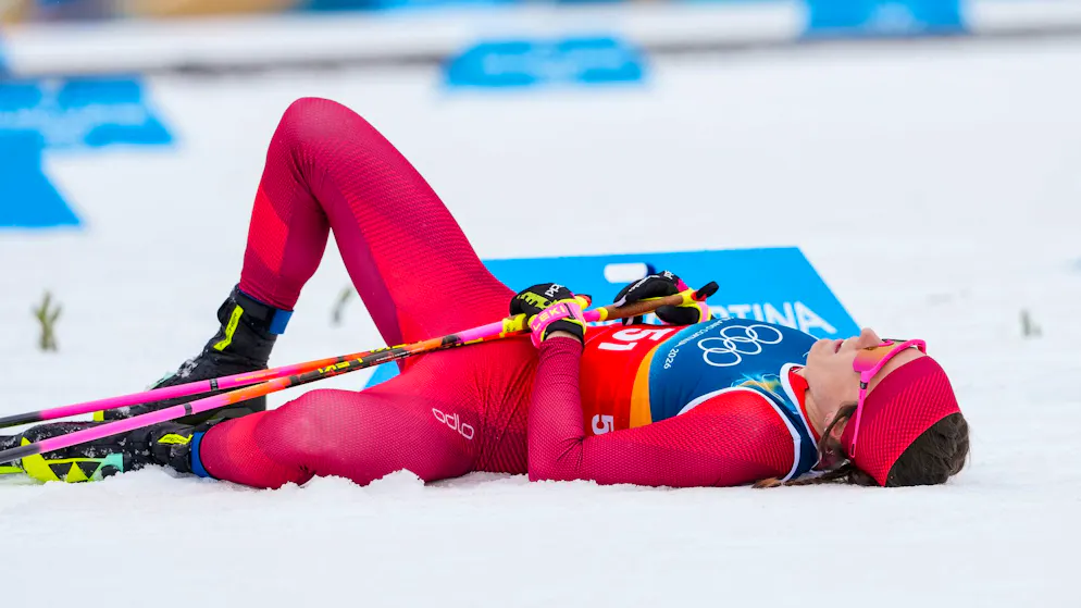 Völlig ausgepumpt nach ihrem starken Auftritt: Anja Weber.