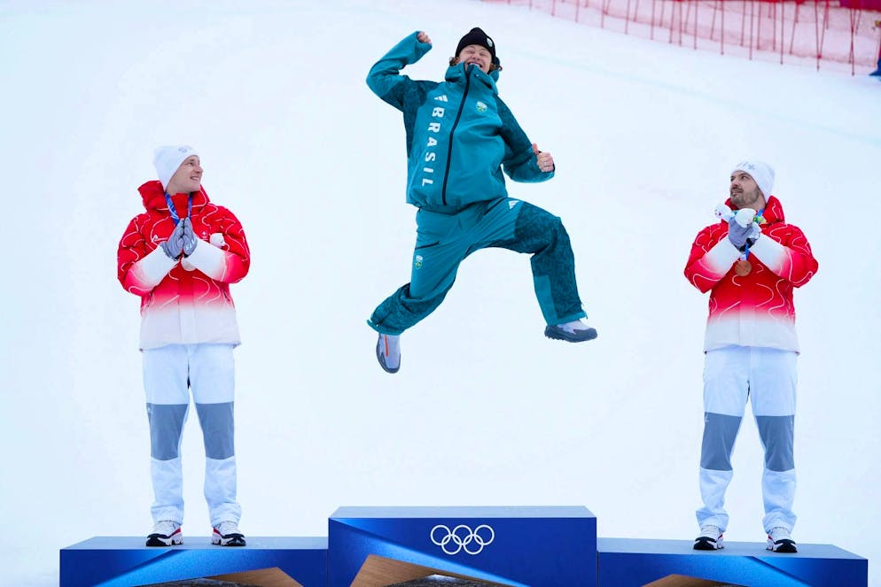 The best pictures of the 2026 Olympic Games in Milano Cortina. A Brazilian leap of joy from Lucas Pinheiro Braathen. Marco Odermatt and Loïc Meillard also applaud.