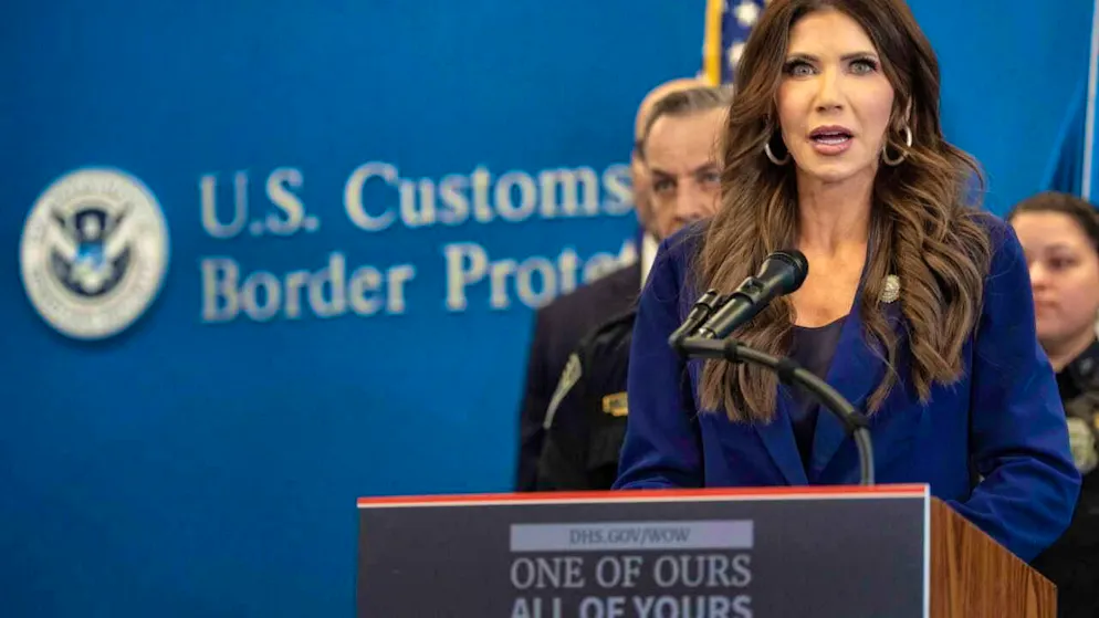 ARCHIVE - US Secretary of Homeland Security Kristi Noem speaks during a press conference. Photo: Yuki Iwamura/AP/dpa