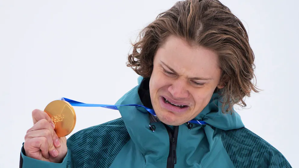 Grosse Emotionen bei Riesenslalom-Olympiasieger Lucas Pinheiro Braathen.