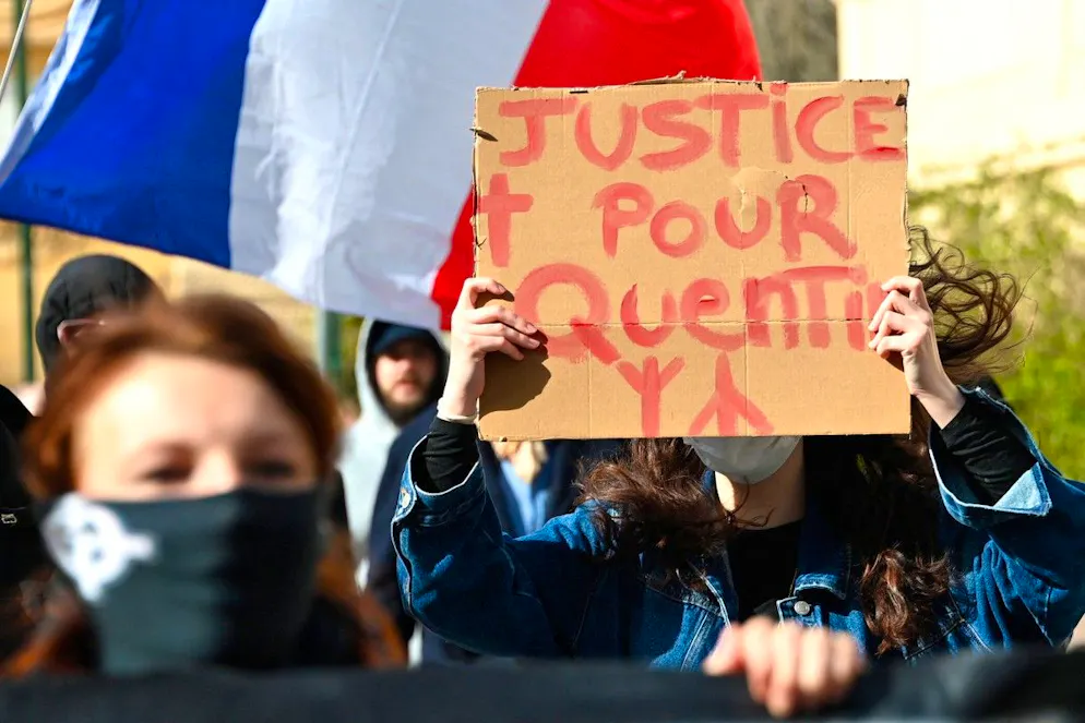 Une manifestation de l’extrême droite à Montpellier, le 15 février 2026, après le passage à tabac mortel de Quentin.