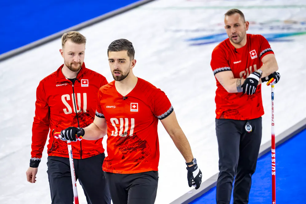 Olimpiadi 2026. Yannick Schwaller, Pablo Lachat-Couchepin e Sven Michel.
