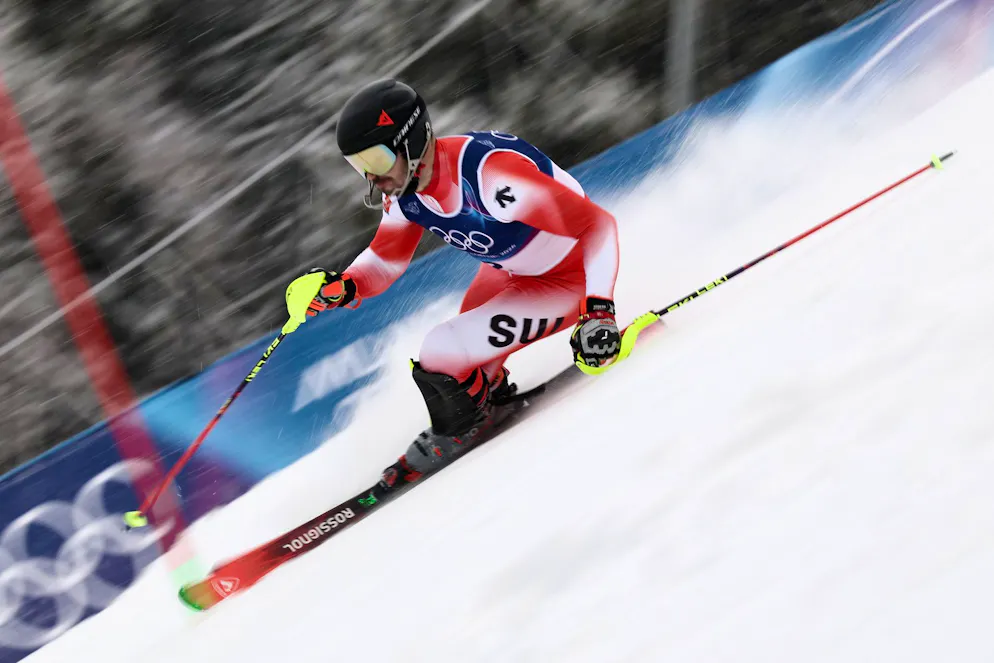 Seconda settimana delle Olimpiadi di Milano-Cortina. Loic Meillard secondo dopo la prima manche dello slalom