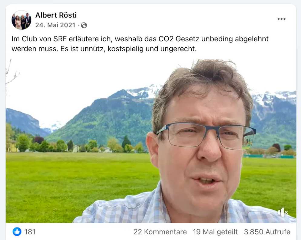 Bundesrat Albert Rösti war bis 2022 selbst auf Facebook aktiv.