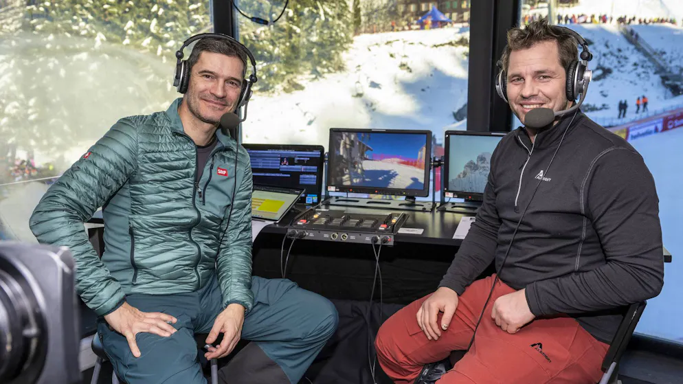 «Glaube, das kann man jetzt verkünden». SRF-Duo plaudert Baby-News bei Olympiasieger Meillard aus
